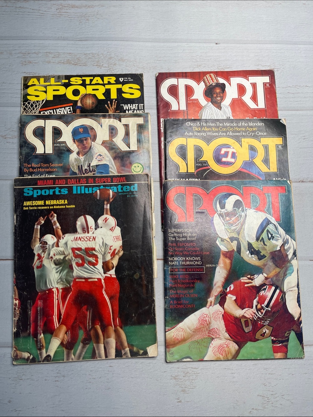 1970s Sports Magazine Bundle All-Star Illustrated Football Baseball Basketball